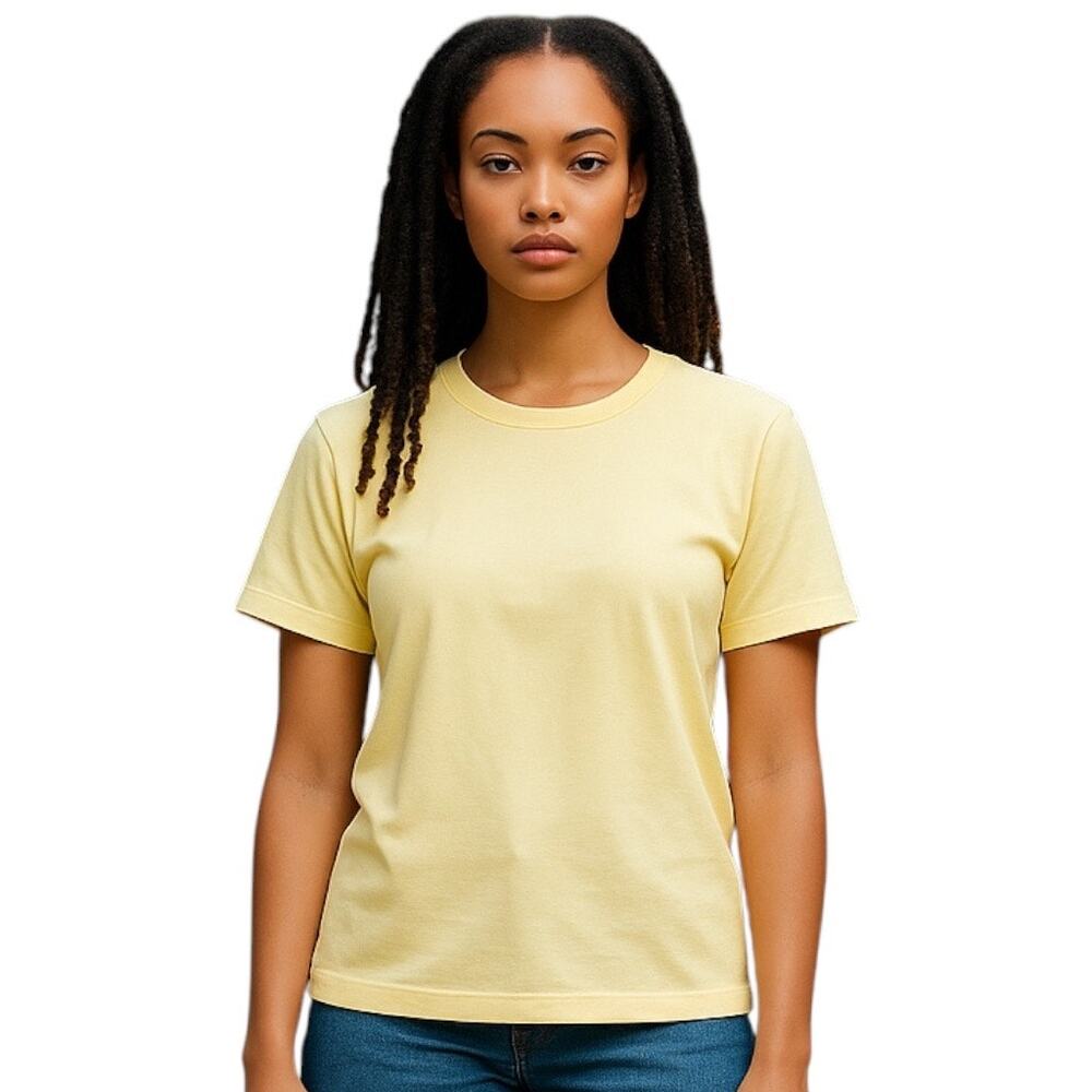 Albion‎ Women's Yellow Crew Neck Short Sleeve T-Shirt Size M